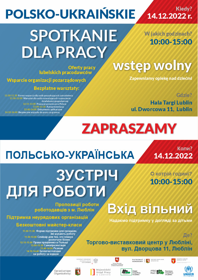 Plakat Polsko-Ukraińskie Spotkanie dla Pracy - plakat